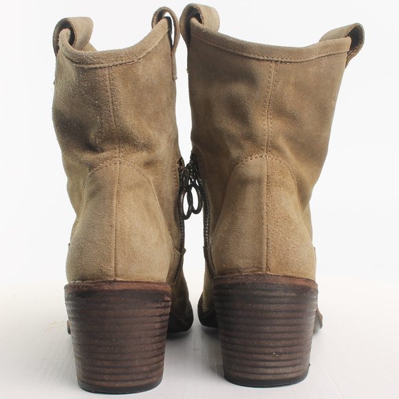 FIORENTINI + BAKER Block Heel Boots Bootie Size EU 39 US 9 Green/Taupe - Picture 7 of 16